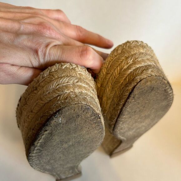 Chloe | Lauren Espadrille Wedge Sandal Brown Suede Size 9 Made In Spain - Picture 13 of 14